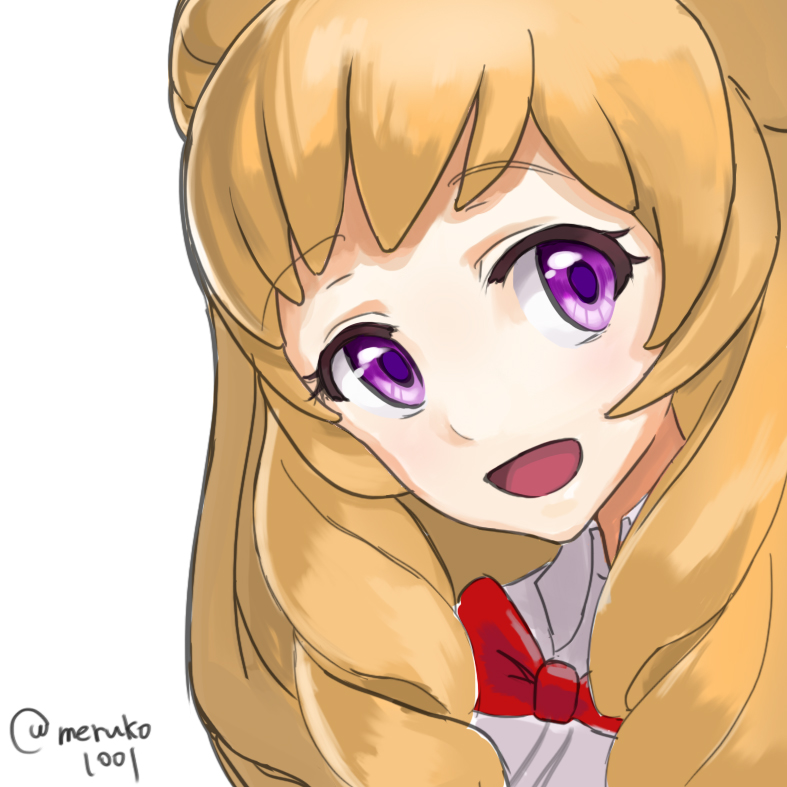 1girl, aikatsu!, brown_hair, drill_hair, face, himesato_maria, long_hair, open_mouth