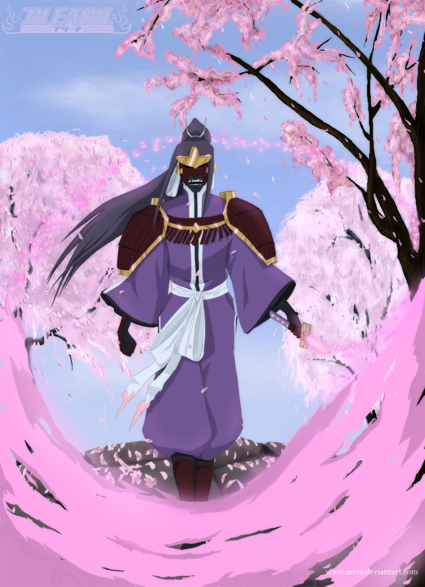 bleach, katana, mask, senbonzakura, solo, sword, tree, zanpakuto_spirit
