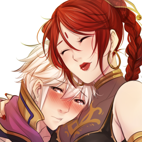 1boy, 1girl, :t, armlet, bare_shoulders, bindi, blush, braid