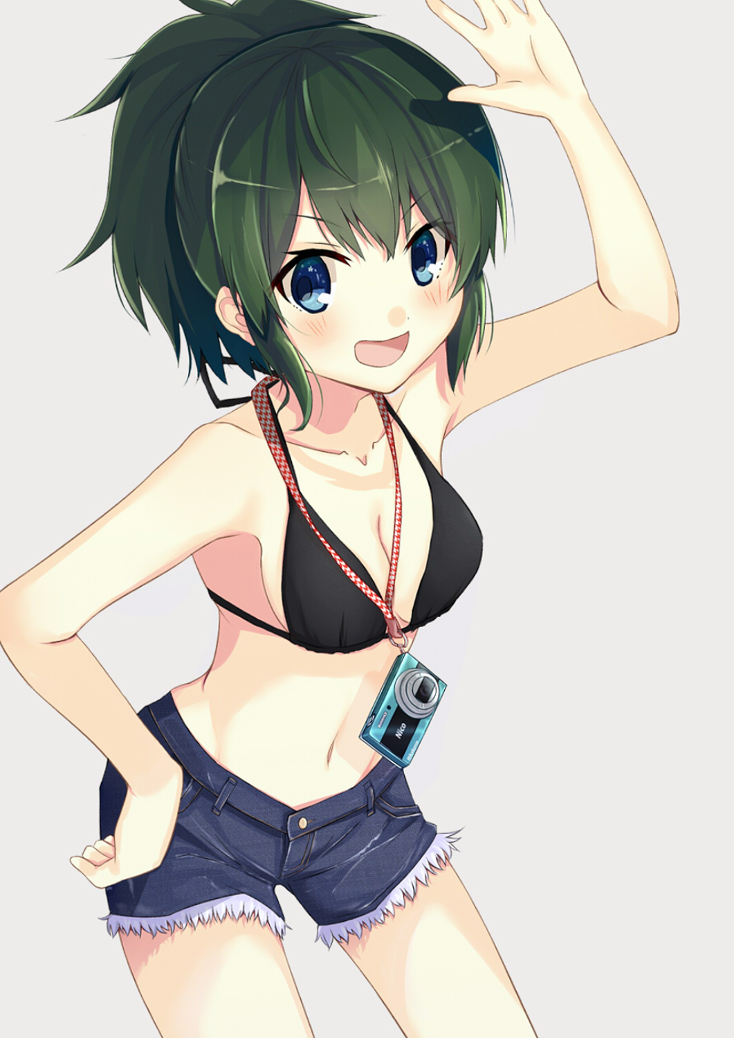 green_eyes, green_hair, highres, koga_rejini, long_hair, mikakunin_de_shinkoukei, oono_niko, open_mouth