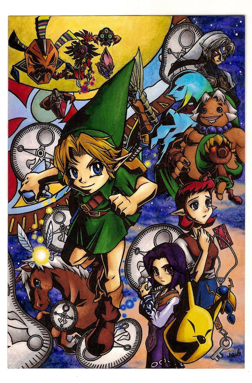 anju, clock, darmani, deku, deku_sprout, epona, fierce_deity, fingerless_gloves