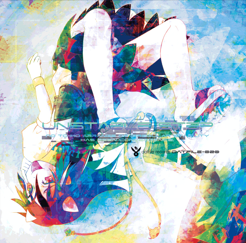 1girl, album_cover, black_hair, bow, cover, dress, fu_kka, highres