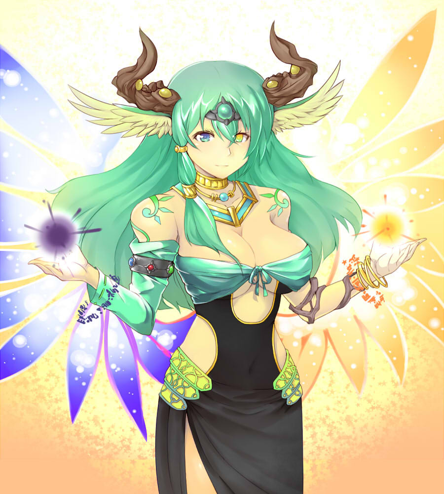 1girl, alternate_costume, alternate_hairstyle, armlet, bare_shoulders, breasts, caam_serenity_of_gusto, choker