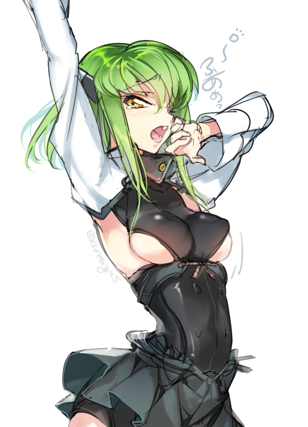 armpits, breasts, c.c., code_geass, creayus, green_hair, hair_ornament, kantai_collection