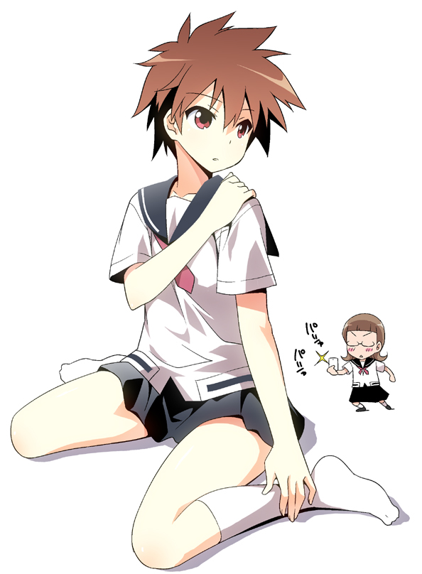blush, brown_eyes, brown_hair, eguchi_sera, funakubo_hiroko, multiple_girls, saki, saki_achiga-hen