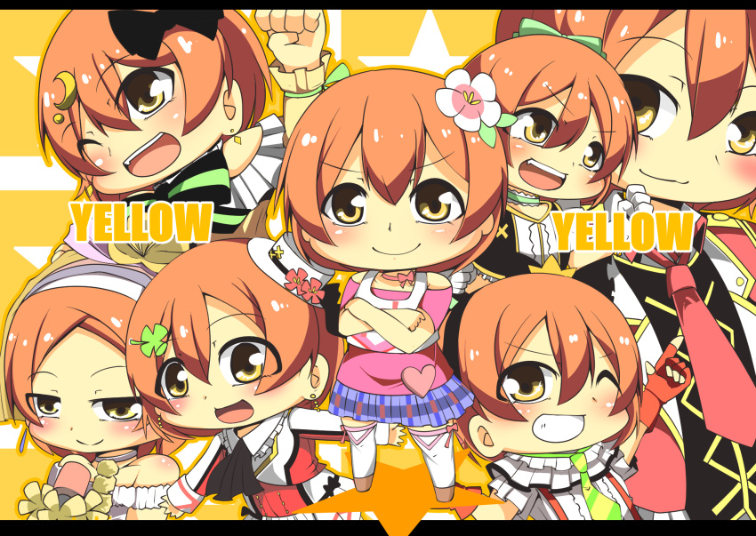 >:), 6+girls, :d, ;d, amatukiamaru, bow, chibi, choker