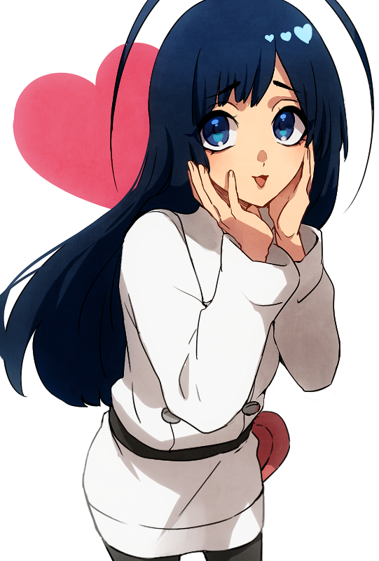 :3, androgynous, antenna_hair, bleach, blue_eyes, giselle_gewelle, heart, long_hair