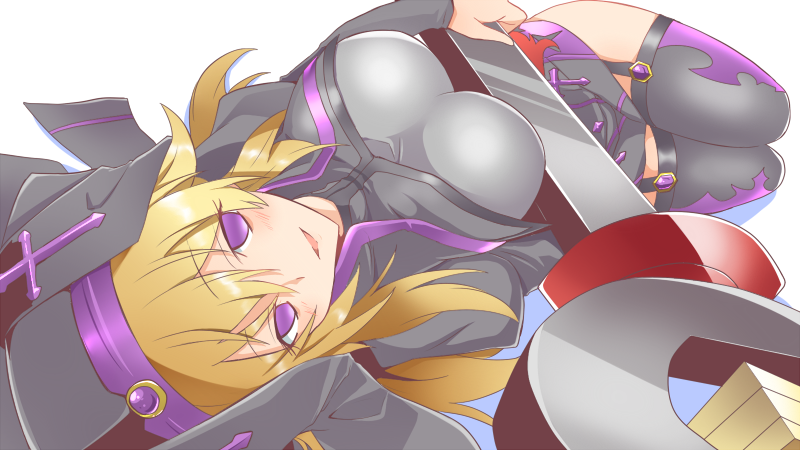 1girl, blush, capelet, cross, empty_eyes, garter_straps, habit, long_hair