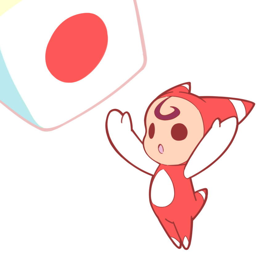 aqui_(xi), arms_up, black_eyes, canamono, dice, flat_color, full_body, highres