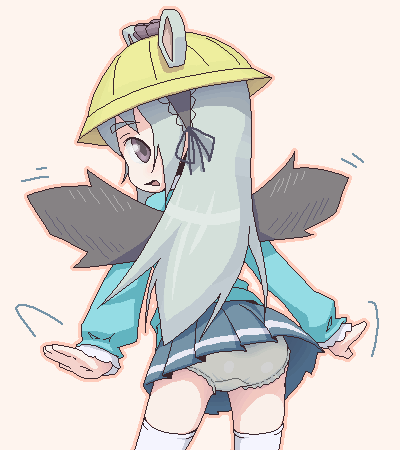 back, child, from_behind, furi, grey_eyes, hairband, hat, long_hair