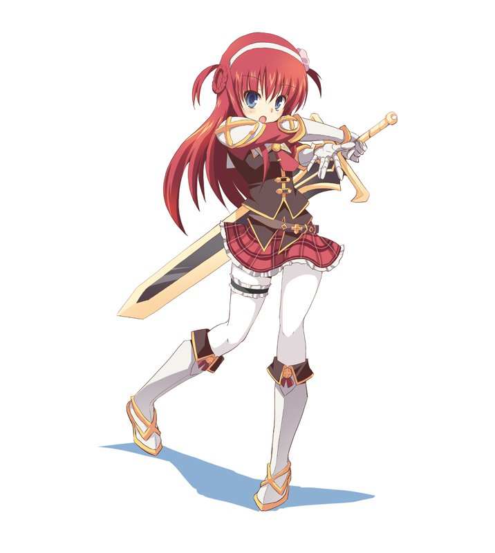 1girl, blue_eyes, character_request, long_hair, open_mouth, ouhashi, redhead, simple_background