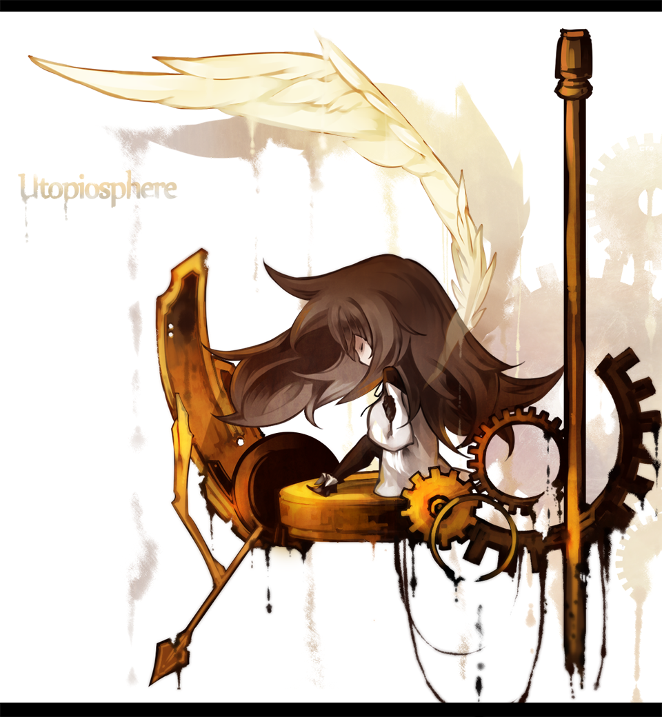 1girl, closed_eyes, deemo, gears, girl_(deemo), hand_on_own_chest, lestored_cro, profile