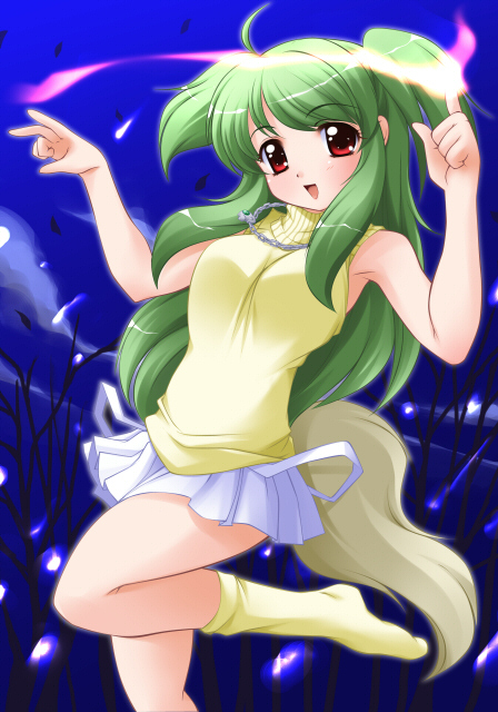 doggirl, inukami!, inumimi, knee_highs, kougasha, long_hair, red_eyes, skirt