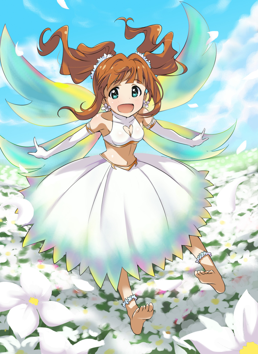1girl, blue_eyes, dress, idol, idolmaster, long_hair, master, orange_hair