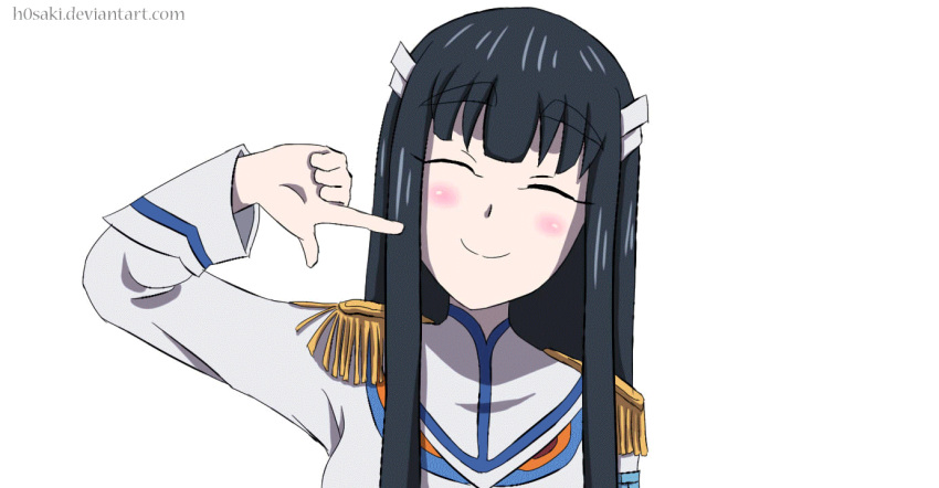 >_<, 1boy, 3girls, animated, animated_gif, bakyu-n!!, black_hair, blonde_hair