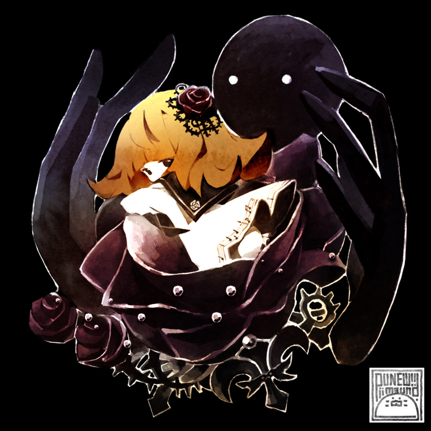 1girl, deemo, deemo_(character), dress, flower, girl_(deemo), highres, looking_back