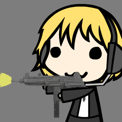 1boy, :3, :d, animated, animated_gif, chibi, grayfox5000, gun