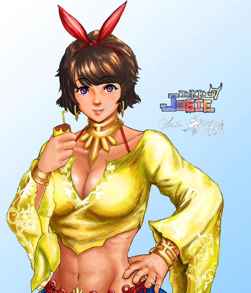 absurdres, commentary_request, earrings, highres, jewelry, josie_rizal, midriff, namco