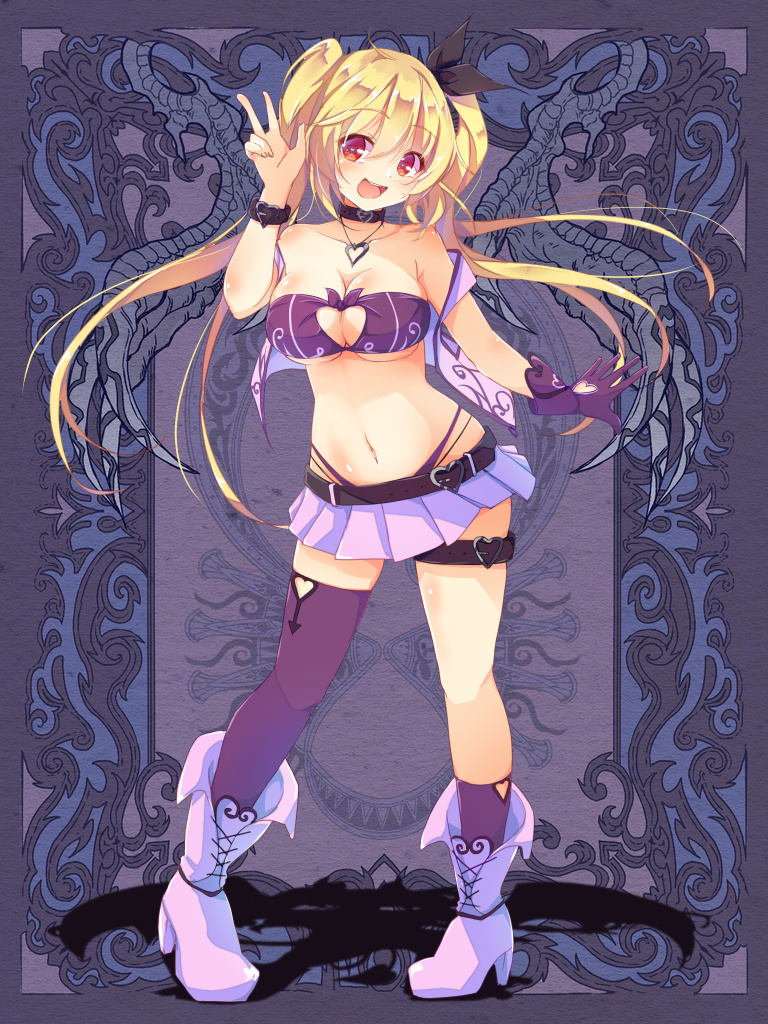 1girl, blonde_hair, breasts, cleavage, dennryuurai, fantasy, highleg, highleg_panties