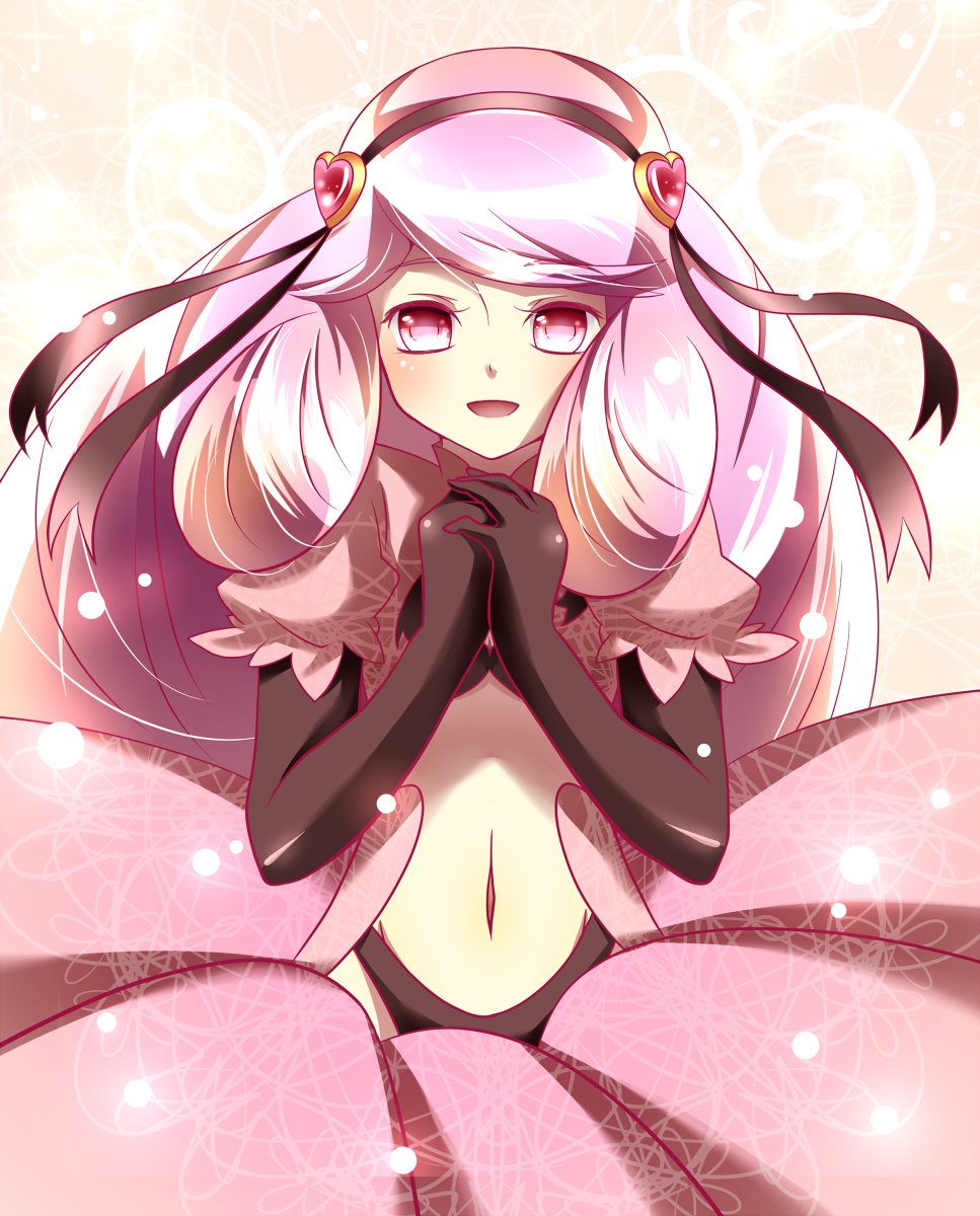 1girl, bow, dress, hair_ornament, heart_hair_ornament, highres, long_hair, magical_girl