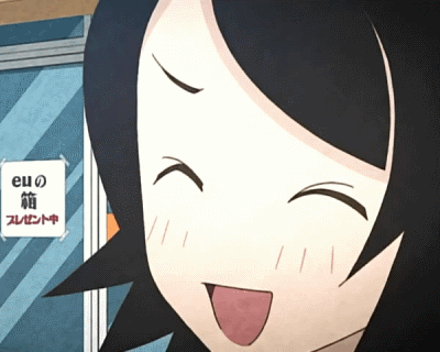 black_hair, gif, happy, hito_nami, normal, sayonara_zetsubou_sensei, smile