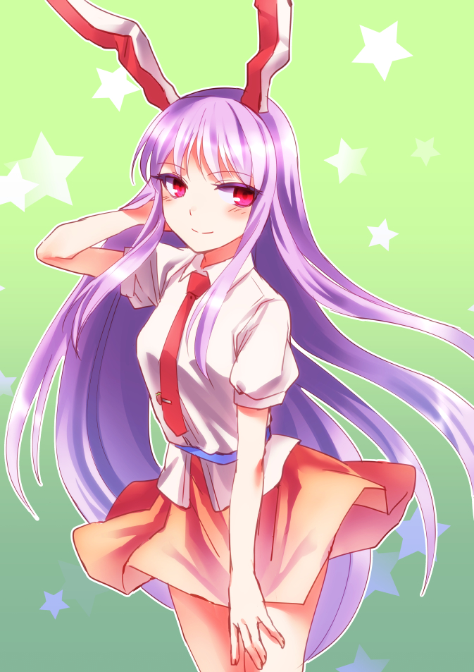 1girl, animal_ears, blush, brooch, carrot, gradient, gradient_background, green_background