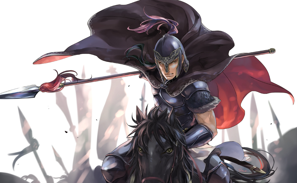 armor, arslan_senki, cape, daryoon, esterhazy, helmet, horse, male_focus