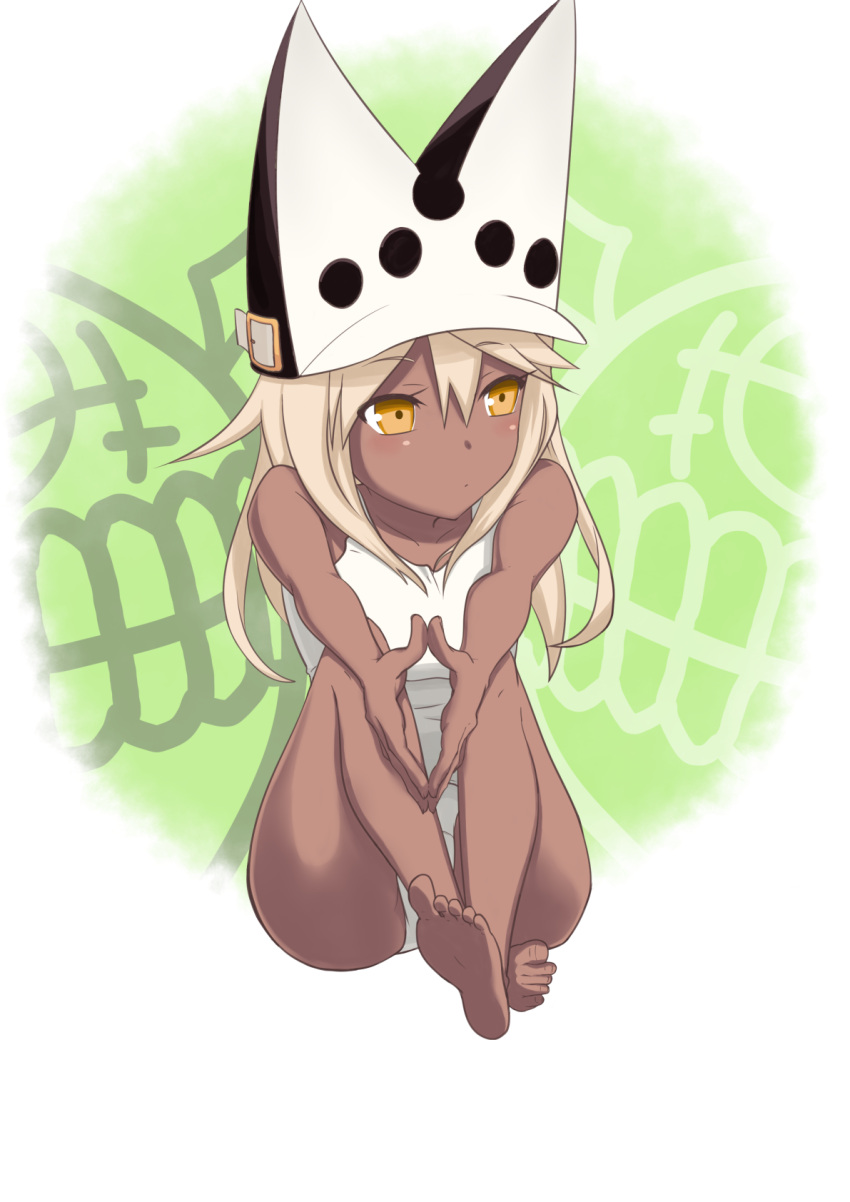 1girl, blonde_hair, dark_skin, guilty_gear, guilty_gear_xrd, hat, highres, leotard