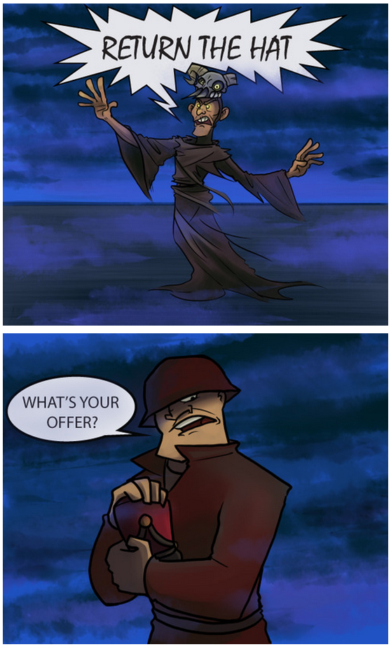 2boys, cartoon_network, courage_the_cowardly_dog, crossover, hat, merasmus, multiple_boys, team_fortress_2