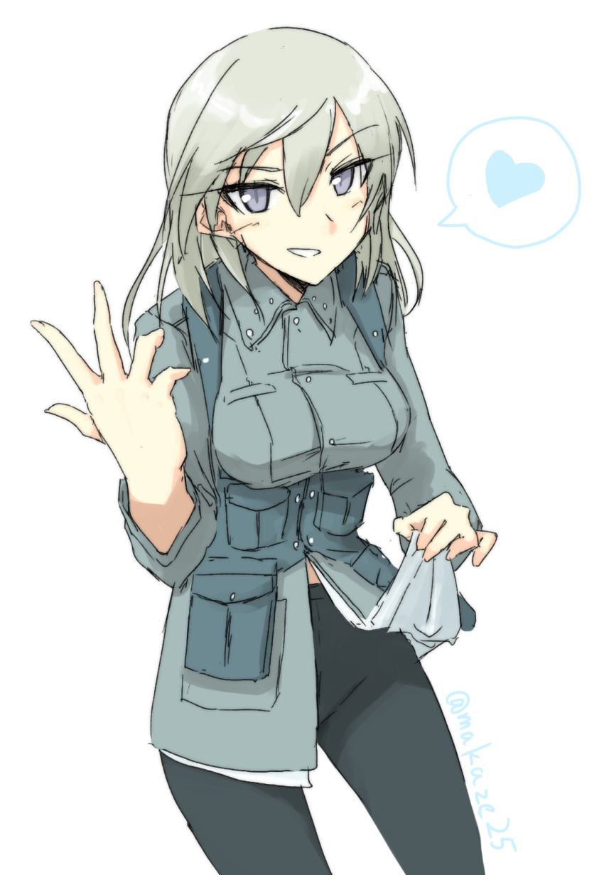 1girl, aurora_e_juutilainen, black_legwear, grin, heart, highres, long_hair, long_sleeves
