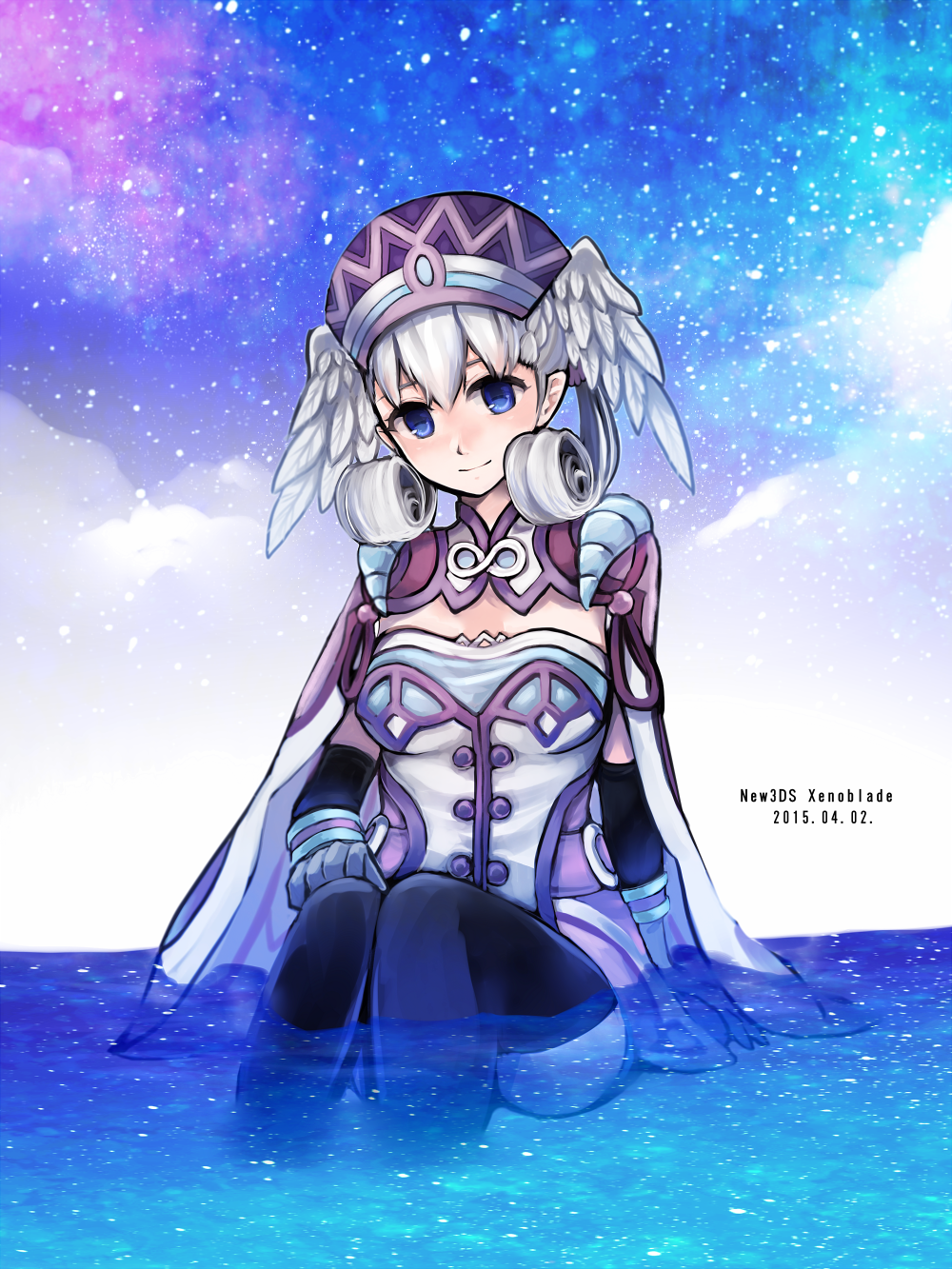 1girl, blue_eyes, cape, curly_hair, gloves, hat, head_wings, highres