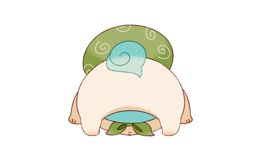 face_down, from_behind, furoshiki, kanacho, koma-san, no_humans, simple_background, solo
