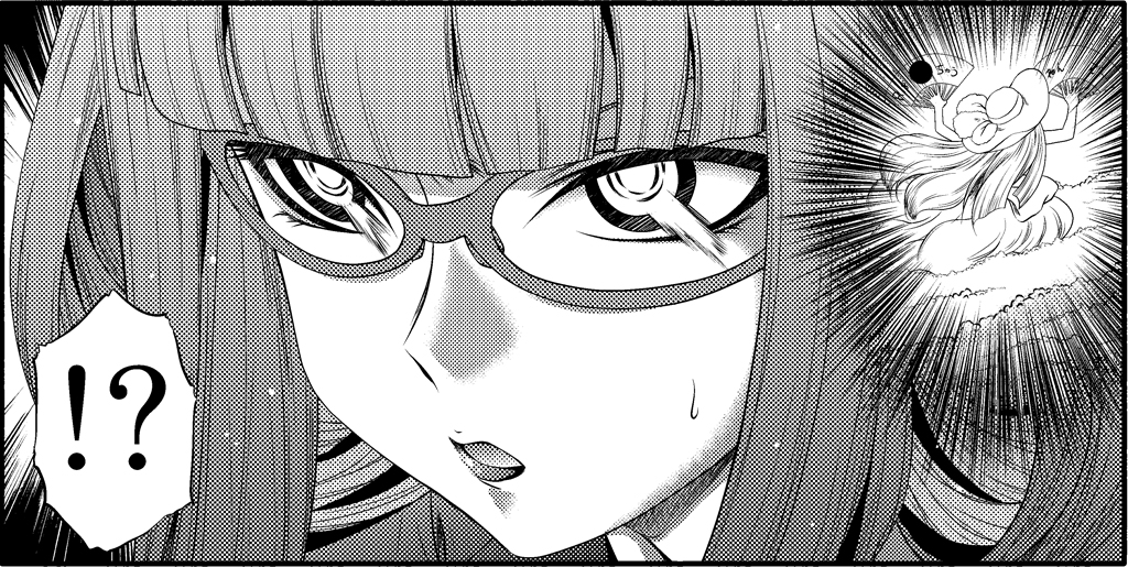 !?, 1girl, admirality_code, aoki_hagane_no_arpeggio, bangs, blunt_bangs, comic, glasses