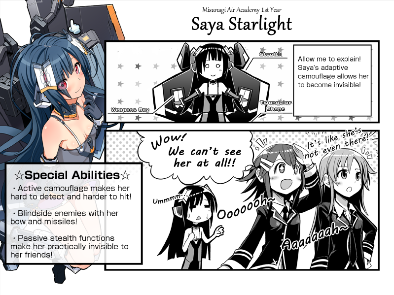 3girls, akane_vermell, black_hair, character_name, cosmic_break, haruka_langit, multiple_girls, official_art, red_eyes, saya_starlight, school_uniform, sweatdrop, wakaba, wings