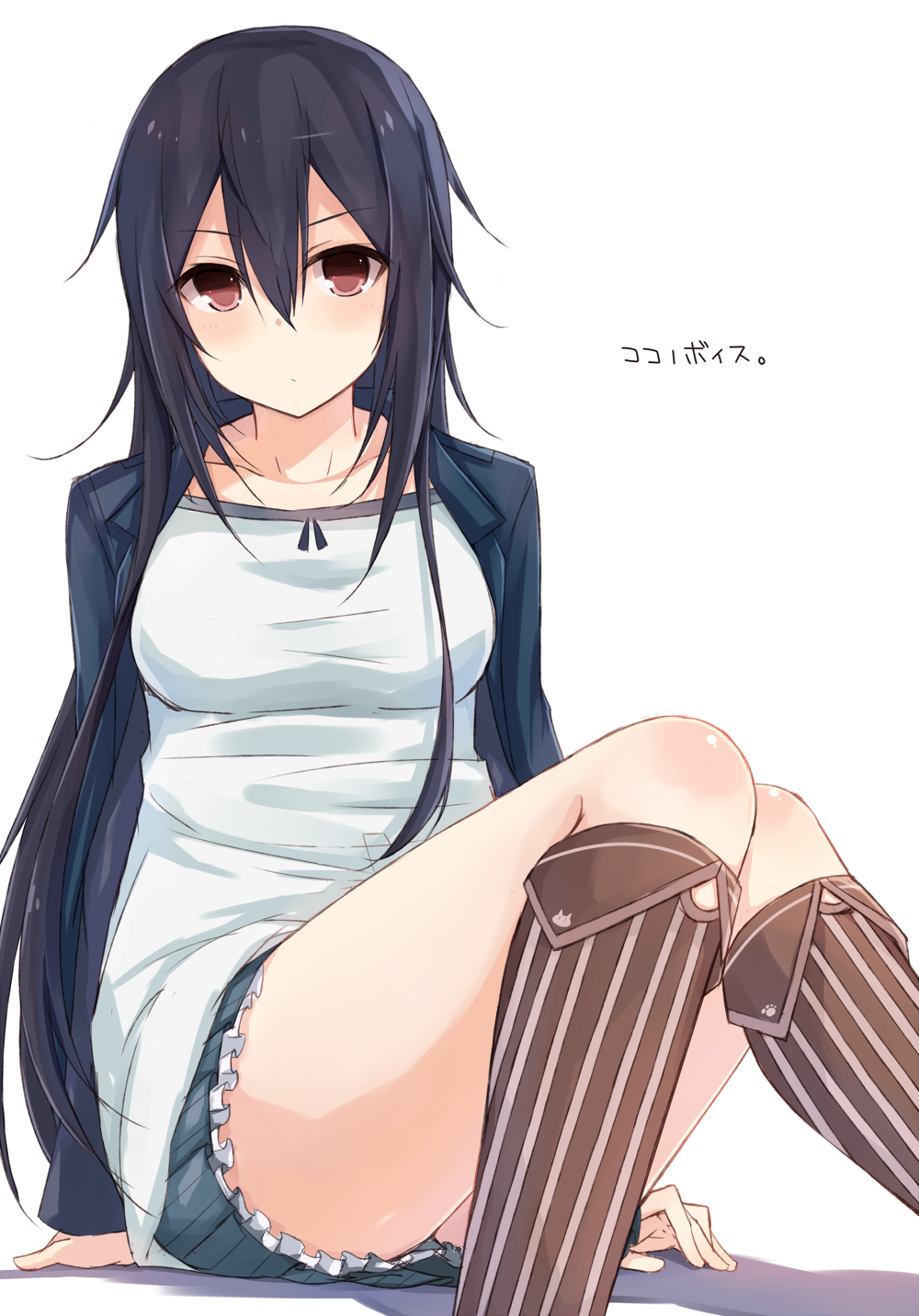 1girl, black_hair, breasts, highres, long_hair, looking_at_viewer, noe_(mabue), original