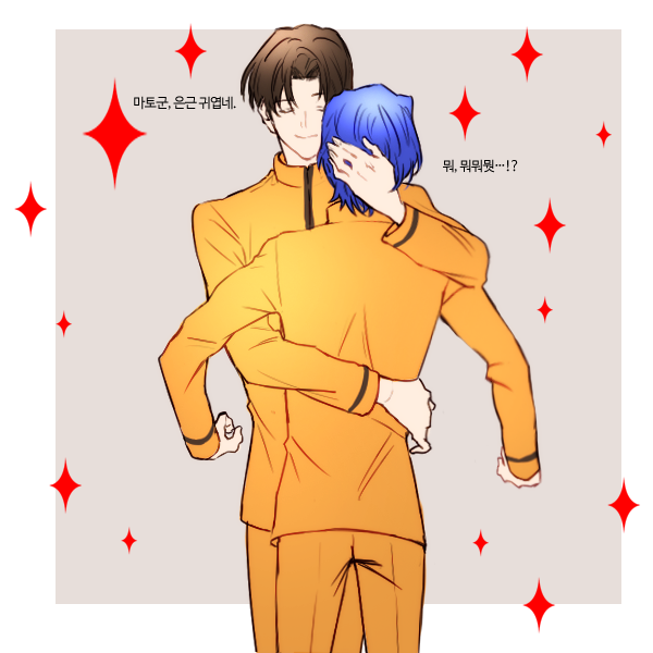 2boys, blue_hair, brown_hair, dognong, fate/stay_night, fate_(series), genderswap, hug