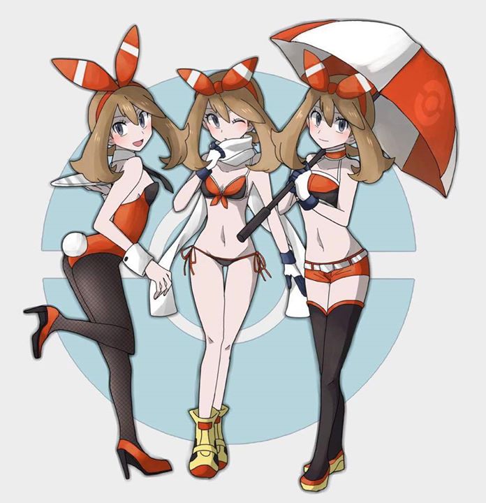 bikini, bunnysuit, haruka_(pokemon), haruka_(pokemon)_(remake), high_heels, kuroi_paseri, mayapazoo, swimsuit