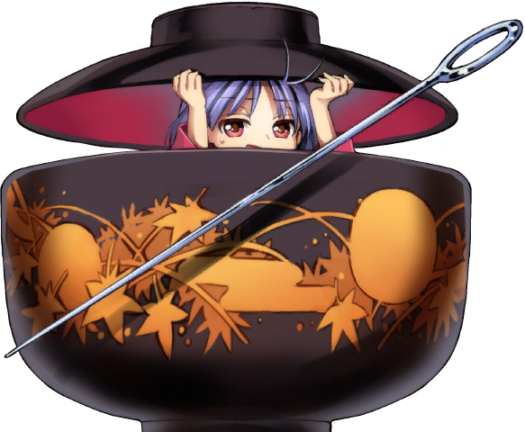 1girl, bowl, harukawa_moe, hat, needle, purple_hair, red_eyes, short_hair