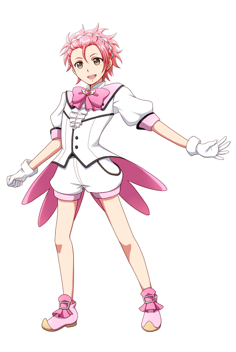 1boy, binan_koukou_chikyuu_bouei-bu_love!, boots, brown_eyes, gloves, headband, magical_boy, male_focus