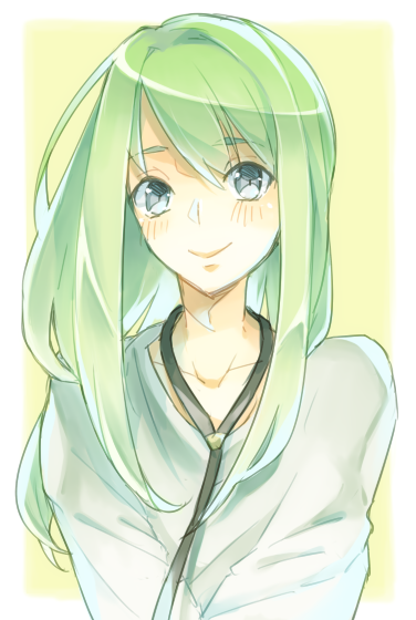 1boy, blush, enkidu_(fate/strange_fake), fate/strange_fake, fate_(series), green_eyes, green_hair, long_hair