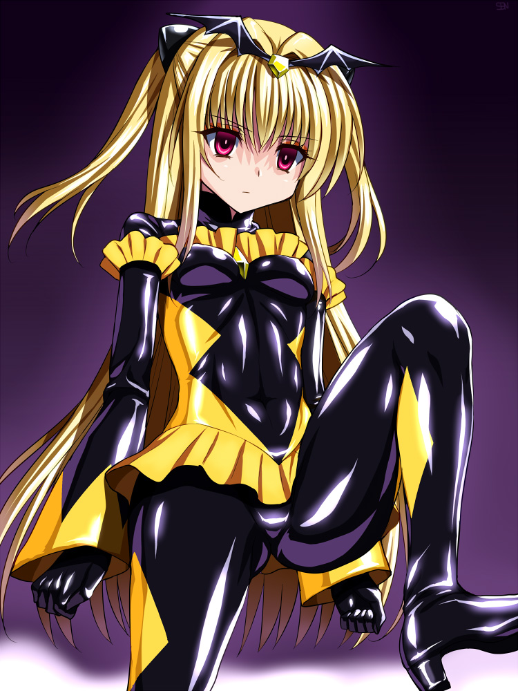 1girl, anzu_(onelelee), bad_end_peace, bad_end_peace_(cosplay), bad_end_precure, blonde_hair, bodysuit, corruption
