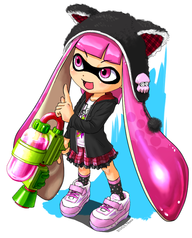 1girl, 2015, :d, animal_hat, artist_name, blooper, blush, cat_hat