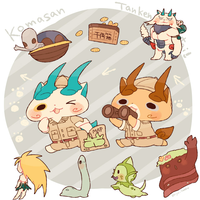 >_o, alien, blonde_hair, blush, brothers, chiyoko_(oman1229), daidarabocchi_(youkai_watch), danota_tsusan'o