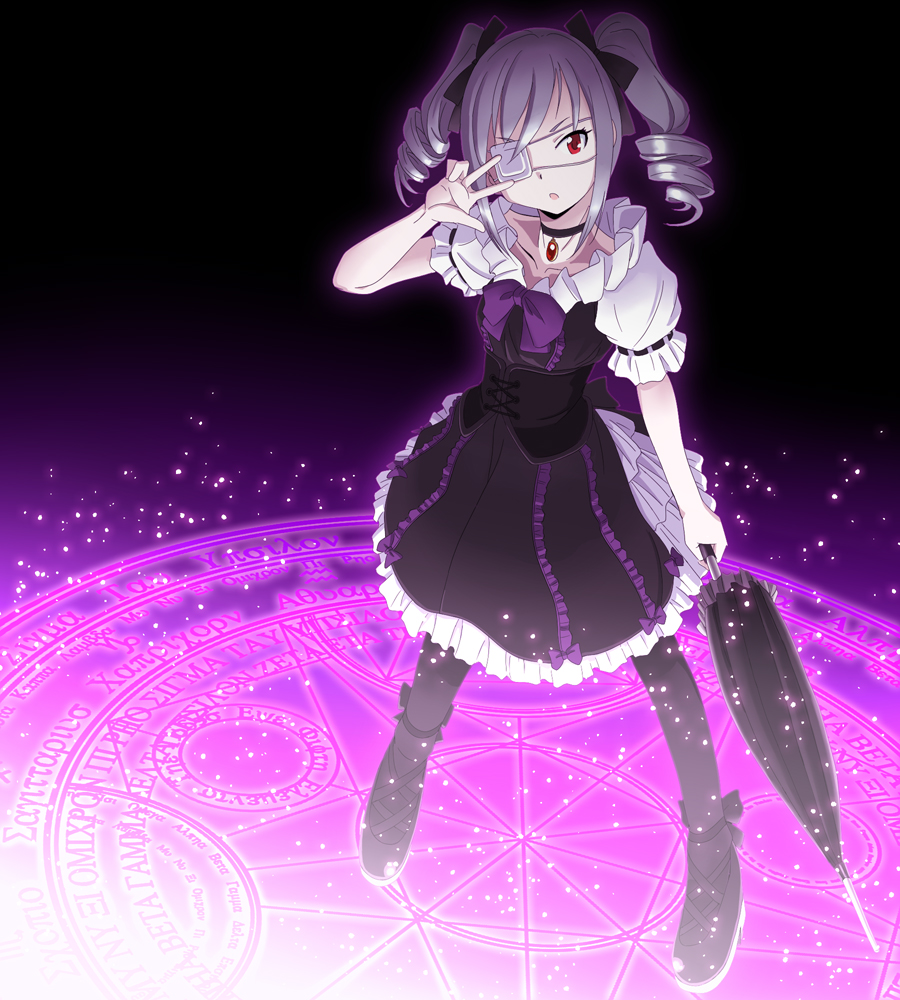 1girl, amraam120c, chuunibyou_demo_koi_ga_shitai!, cosplay, drill_hair, eyepatch, idolmaster, idolmaster_cinderella_girls