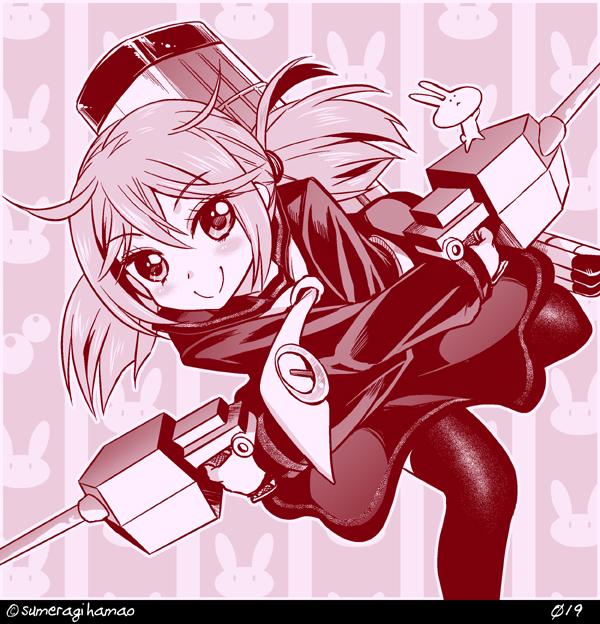 1girl, alternate_costume, commentary_request, kantai_collection, satsuki_(kantai_collection), satsuki_(kantai_collection)_(cosplay), sazanami_(kantai_collection), solo