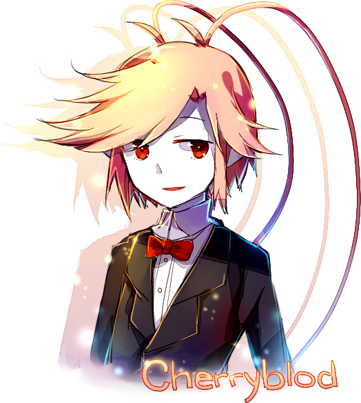 1boy, bangs, bowtie, character_name, cherryblod, formal, mary_(14476764), oounabara_to_wadanohara, open_mouth, payot, pink_hair, red_eyes, shadow, solo, suit, swept_bangs, upper_body