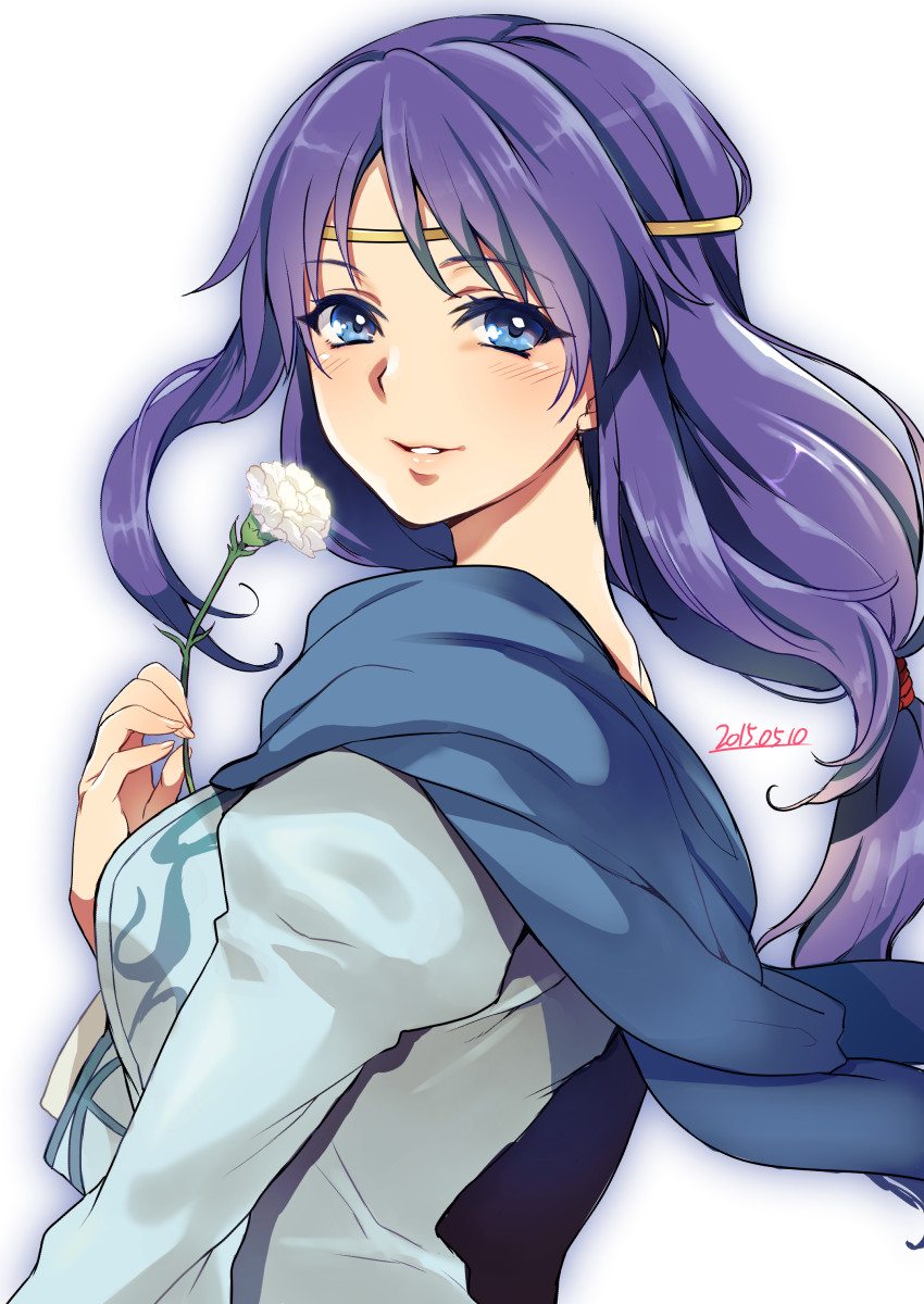 blue_eyes, blue_hair, elena_(fire_emblem), fire_emblem, fire_emblem:_souen_no_kiseki, highres, scarf, smile