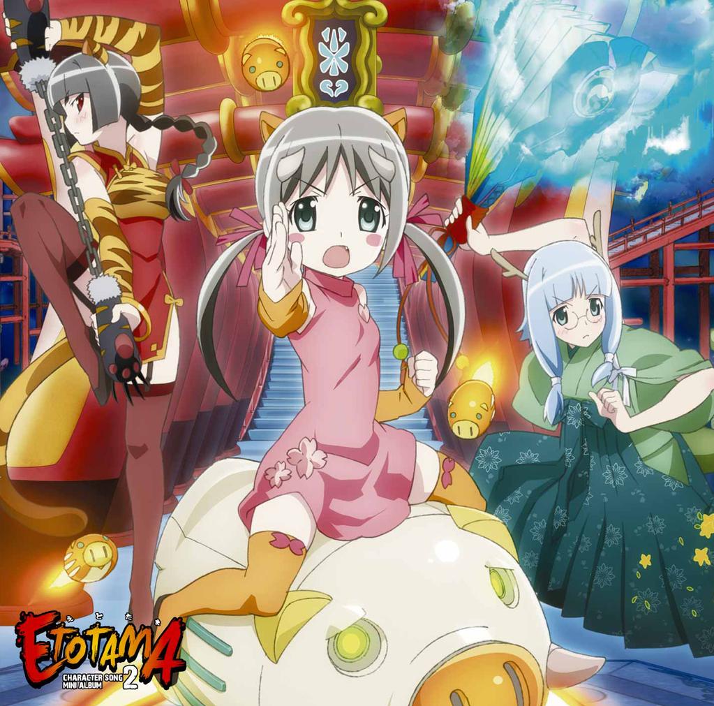 animal_ears, dora-tan, etotama, long_hair, shima-tan, short_hair, uri-tan