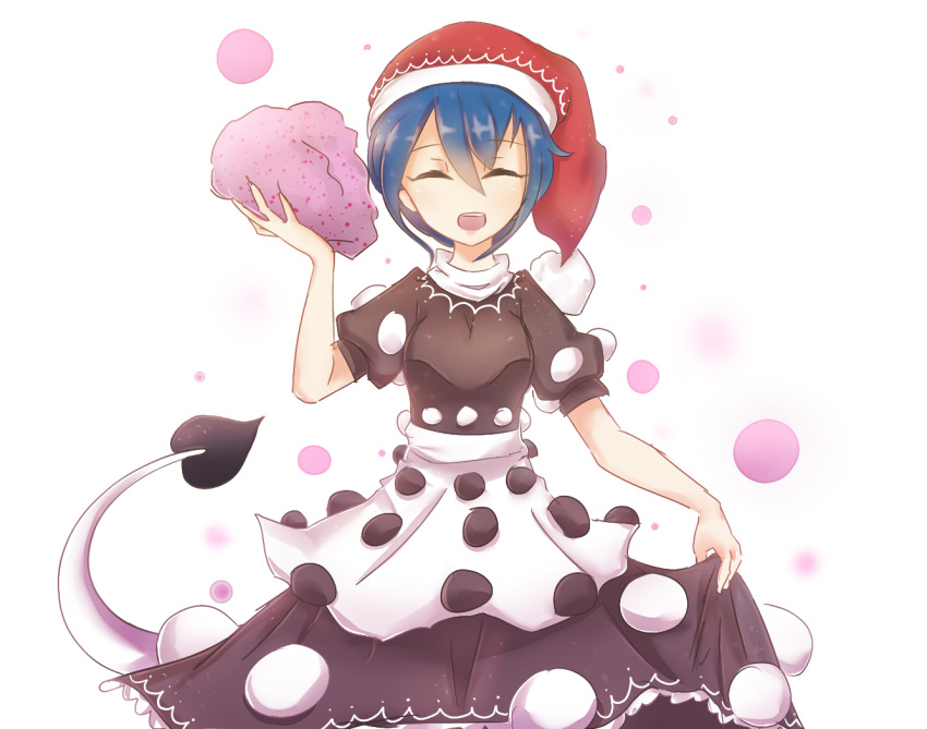 1girl, blush, doremy_sweet, hat, legacy_of_lunatic_kingdom, sanzuri, smile, solo