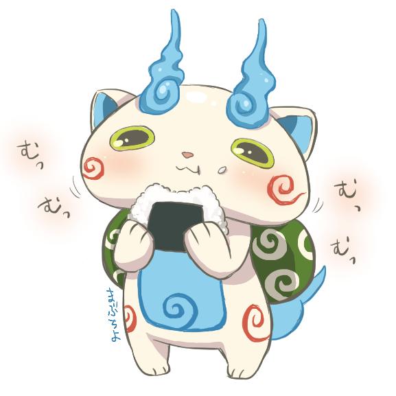 :3, :t, artist_name, blush, eating, food, food_on_face, full_body